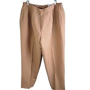 Giorgio Sant' Angelo Women's Linen Blend Trouser Tapered color Tan Plus size 22